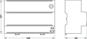 Sada dobíjecích baterií, pro nouzové napájení, Dialock, pro montáž na DIN lištu
