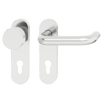 Sada dveřních klik, Häfele Startec model PDH 5202, hliník, požárně odolné dveře, únikové dveře