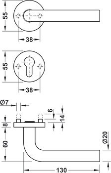 Sada dveřních klik, nerez, Startec, PDH4101