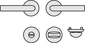 Sada dveřních klik, Hliník, Hoppe, Luxembourg 199/42KV/42KVS