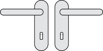 Sada dveřních klik, hliník, Hoppe, Paris 138F/353K