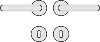 Sada dveřních klik, hliník, Hoppe, Paris 138F/42/42KVS