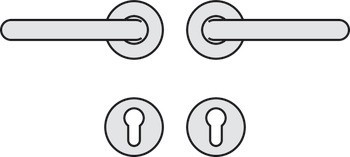 Sada dveřních klik, Hliník, Hoppe, Paris 138L/42KV/42KVS