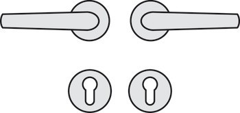 Sada dveřních klik, Hliník, Hoppe, Tokyo 1710/42KV/42KVS