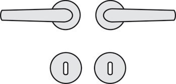 Sada dveřních klik, Hliník, Hoppe, Tokyo 1710/42KV/42KVS