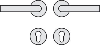 Sada dveřních klik, hliník, Hoppe, Amsterdam 1400F/42/42KVS