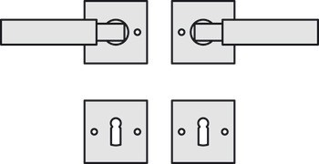 Sada dveřních klik, mosaz, Jatec, Bauhaus R 402/963