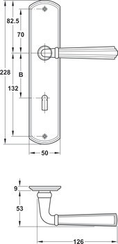 Sada dveřních klik, mosaz, Jatec, Escalier R 900/959