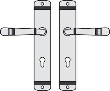 Sada dveřních klik, mosaz, Jatec, Montparnasse S 416/354