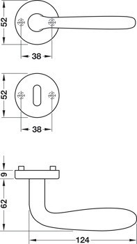 Sada dveřních klik, nerez, Hoppe, Cardiff E1850Z/17KV/17KVS