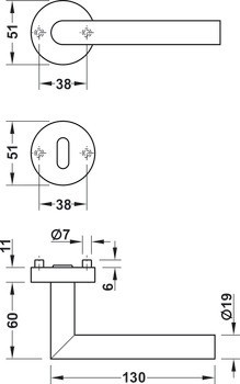 Sada dveřních klik, Nerez, Startec, model LDH 0171