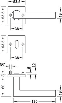 Sada dveřních klik, Nerez, Startec, model LDH 2166