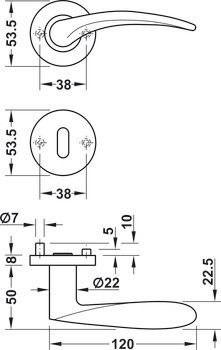 Sada dveřních klik, Nerez, Startec, model LDH 2169