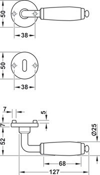 Sada dveřních klik, Nerez, Startec, model LDH 2171, matná barva bronzu