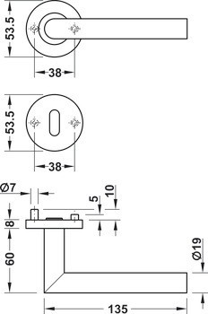 Sada dveřních klik, Nerez, Startec, model LDH 2171