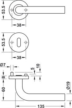 Sada dveřních klik, Nerez, Startec, model LDH 2172