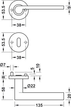 Sada dveřních klik, Nerez, Startec, model LDH 2174