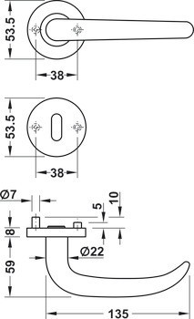 Sada dveřních klik, Nerez, Startec, model LDH 2176