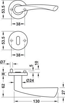 Sada dveřních klik, Nerez, Startec, model LDH 2178