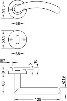 Sada dveřních klik, Nerez, Startec, model LDH 2184