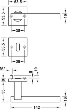 Sada dveřních klik, Nerez, Startec, model LDH 2186