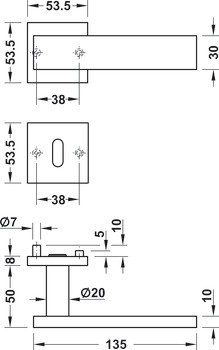 Sada dveřních klik, Nerez, Startec, model LDH 2187