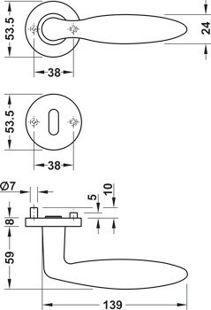 Sada dveřních klik, Nerez, Startec, model LDH 2190