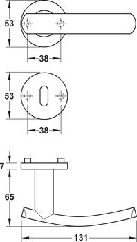 Sada dveřních klik, Nerez, Startec, model PDH4175, třída 4