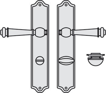 Sada dveřních klik, Ocelově/mosazně patinované, Scheitter, model 184Z/231Z