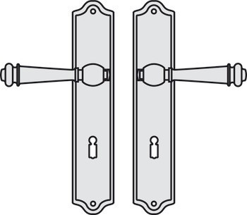 Sada dveřních klik, Ocelově/mosazně patinované, Scheitter, model 184Z/231Z