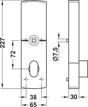 Sada dveřního terminálu, DT 210, Dialock, s knobkou, Tag-it™ ISO