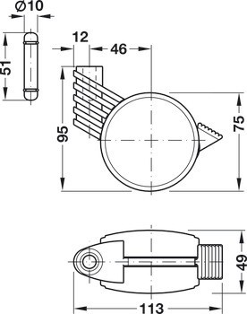 Sada koleček Caddy, S rohovou montážní podložkou 90°