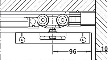 Sada kolejnic, pro řešení dveří do kapsy, pro Häfele Slido D-Line11 50I / 80I / 120I, 50L / 80L / 120L, 50J / 80J / 120J kování pro posuvné dveře