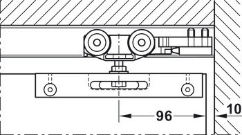 Sada kolejnic, pro řešení dveří do kapsy, pro Häfele Slido D-Line11 50I / 80I / 120I, 50L / 80L / 120L, 50J / 80J / 120J kování pro posuvné dveře