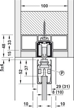 Sada kolejnic, pro řešení dveří do kapsy, pro Häfele Slido D-Line11 50I / 80I / 120I, 50L / 80L / 120L, 50J / 80J / 120J kování pro posuvné dveře