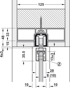 Sada kolejnic, pro řešení dveří do kapsy, pro Häfele Slido D-Line11 50I / 80I / 120I, 50L / 80L / 120L, 50J / 80J / 120J kování pro posuvné dveře