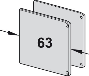 Sada koncové krytky, Výška 68 mm, pro pojezdovou kolejnici s panelem 12,5 x 68 mm (Š x V)