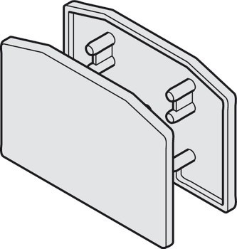 Sada koncové krytky, pro Häfele Slido D-Line11, pro panel k nacvaknutí výšky 33 mm