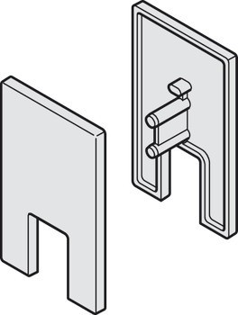 Sada koncové krytky, Pro sadu upínací patky pro sklo, pro Häfele Slido D-Line11