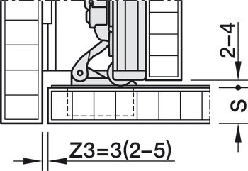 Sada kování pro otočné dveře skříně, Hawa-Concepta III 25/35 Pull