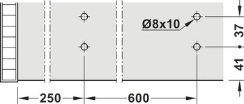 Sada montážních klipů, Pro pojezdovou a vodicí kolejnici, Häfele Slido F-Line44 80A