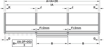 Sada pro dveře s hliníkovým rámem, pro Häfele Slido F-Flush51 60A, sada s hliníkovým rámečkem, úchytkový profil, dělicí profil a montážní materiál