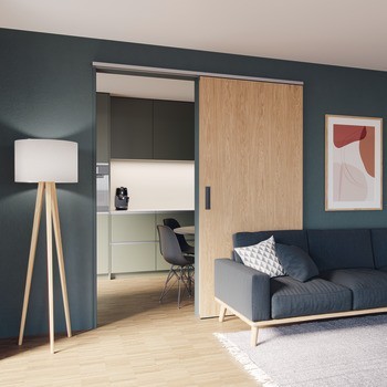 Kování pro posuvné dveře, Hawa Porta 60/100 HMD, sada s pojezdovou kolejnicí