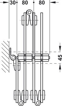 Sada součástí, Häfele Slido W-Fold872 70S