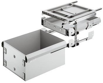 Sada vybavení, Variant-C, montážní šířka 392 mm, více než plnovýsuv, s 1 systémovou zásuvkou a zásuvkou pro závěsné desky