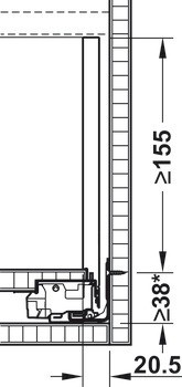 Sada zásuvky, Blum Tip-On, nosnost: 40 kg nebo 70 kg, pro Legrabox pure/free