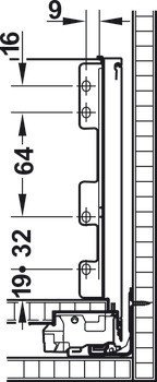 Sada zásuvky, Blum Tip-On, nosnost: 40 kg nebo 70 kg, pro Legrabox pure/free