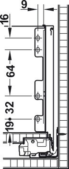 Sada zásuvky, S Tip-On, Blum Legrabox pure/free, nosnost: 40 kg