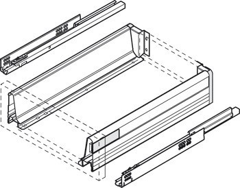 Sady systému vnitřní organizace, Blum Orga-Line, Tandembox, pro zásuvky systémové výšky M, výška bočnice 83 mm