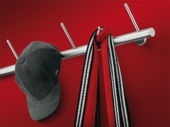 Šatní regál, se 7 háčky, montáž na stěnu, nerez